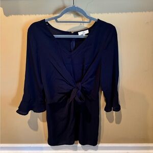 Entro Navy Dress with Front Tie